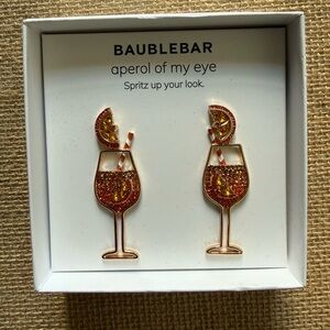 BaubleBar Aperol Glass Earrings with Orange and Gold